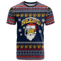 Santa Beerd Christmas T Shirt Xmas Holiday Patterns - Wonder Print Shop