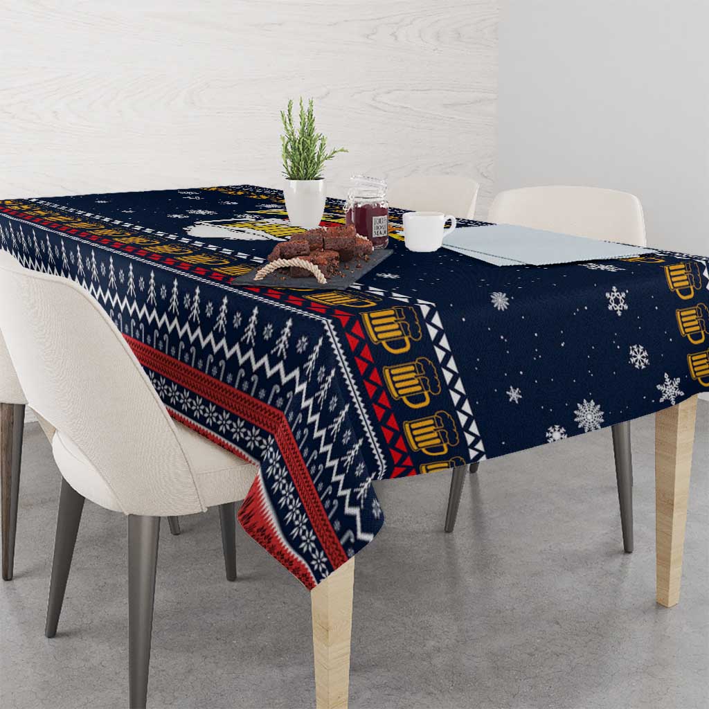 Santa Beerd Christmas Tablecloth Xmas Holiday Patterns - Wonder Print Shop