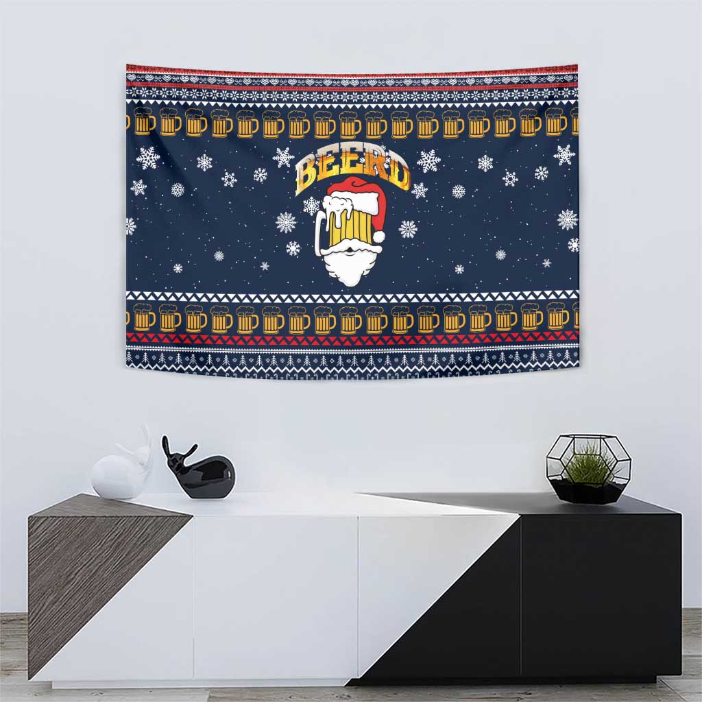Santa Beerd Christmas Tapestry Xmas Holiday Patterns - Wonder Print Shop