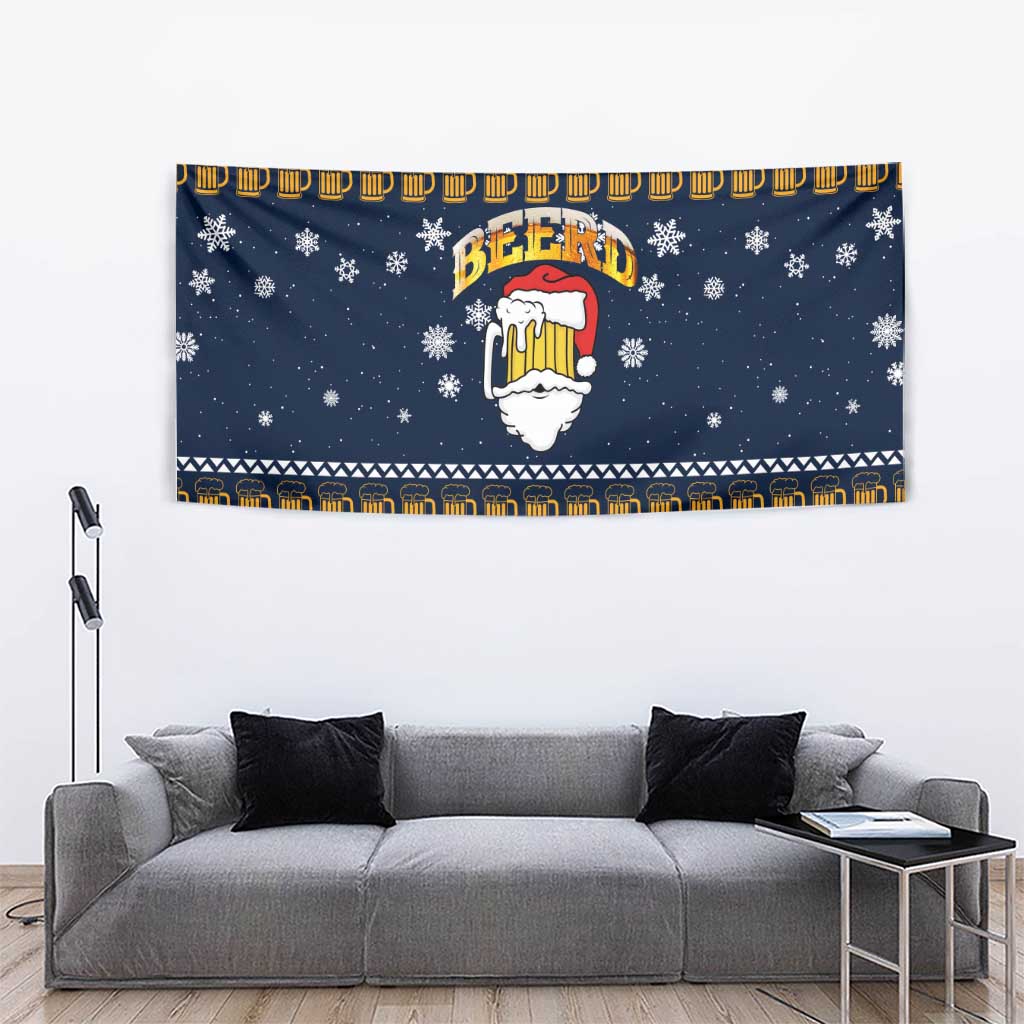 Santa Beerd Christmas Tapestry Xmas Holiday Patterns - Wonder Print Shop