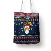 Santa Beerd Christmas Tote Bag Xmas Holiday Patterns - Wonder Print Shop