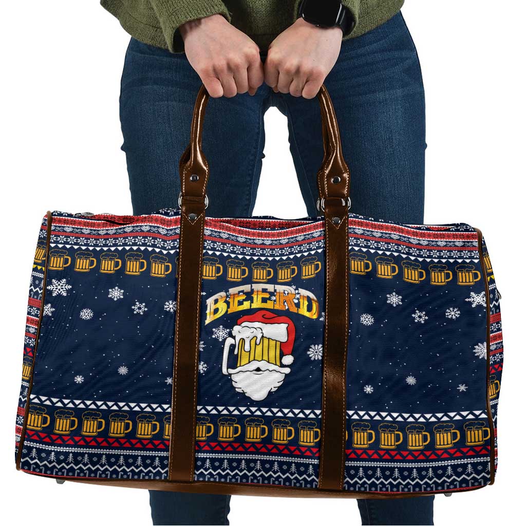 Santa Beerd Christmas Travel Bag Xmas Holiday Patterns - Wonder Print Shop
