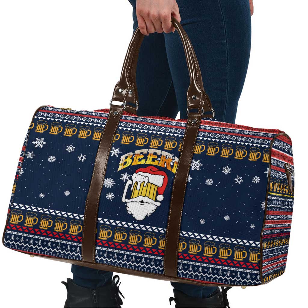 Santa Beerd Christmas Travel Bag Xmas Holiday Patterns - Wonder Print Shop
