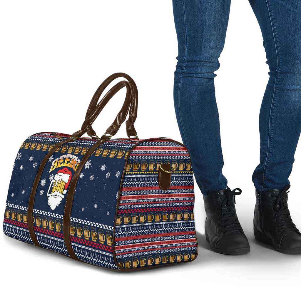 Santa Beerd Christmas Travel Bag Xmas Holiday Patterns - Wonder Print Shop