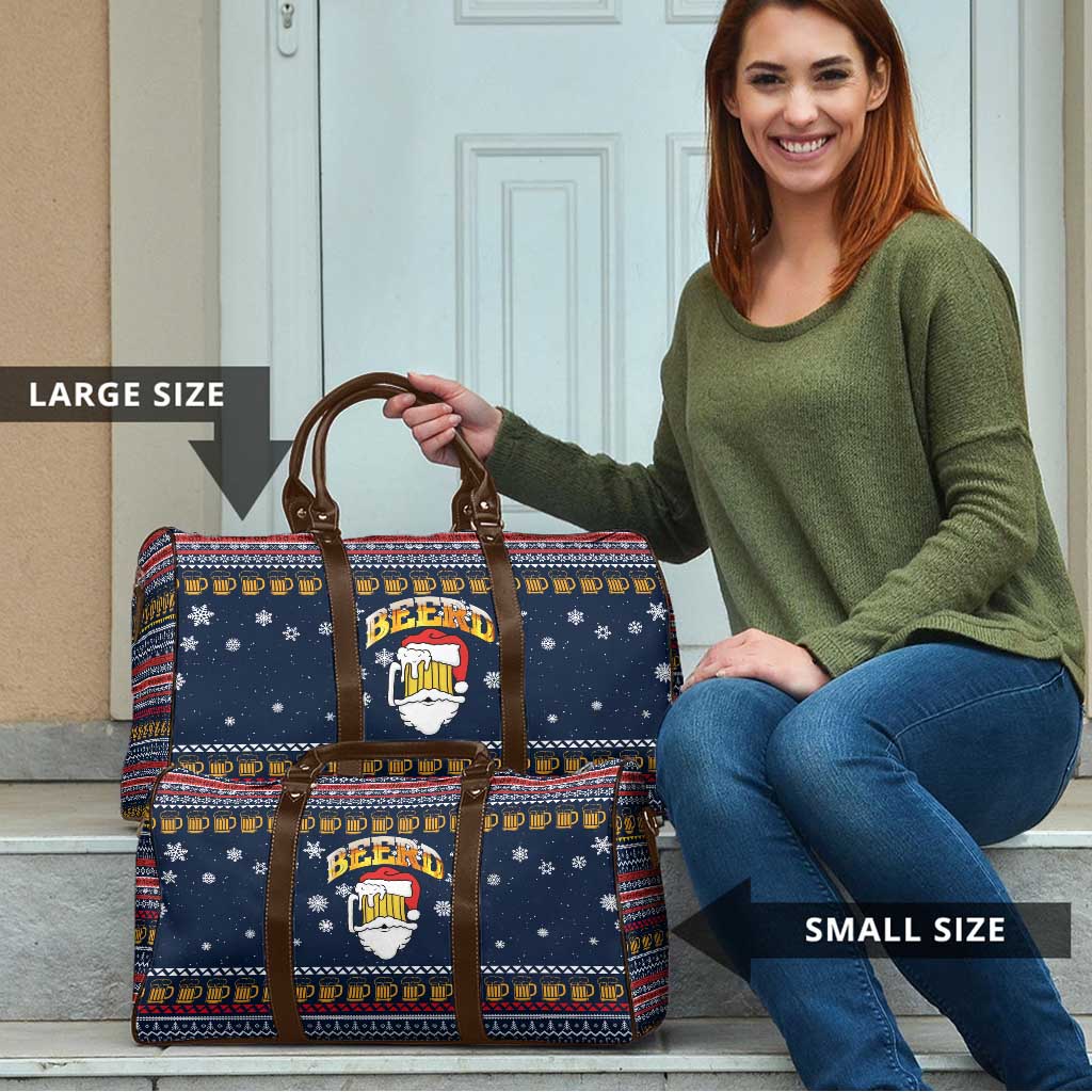 Santa Beerd Christmas Travel Bag Xmas Holiday Patterns - Wonder Print Shop