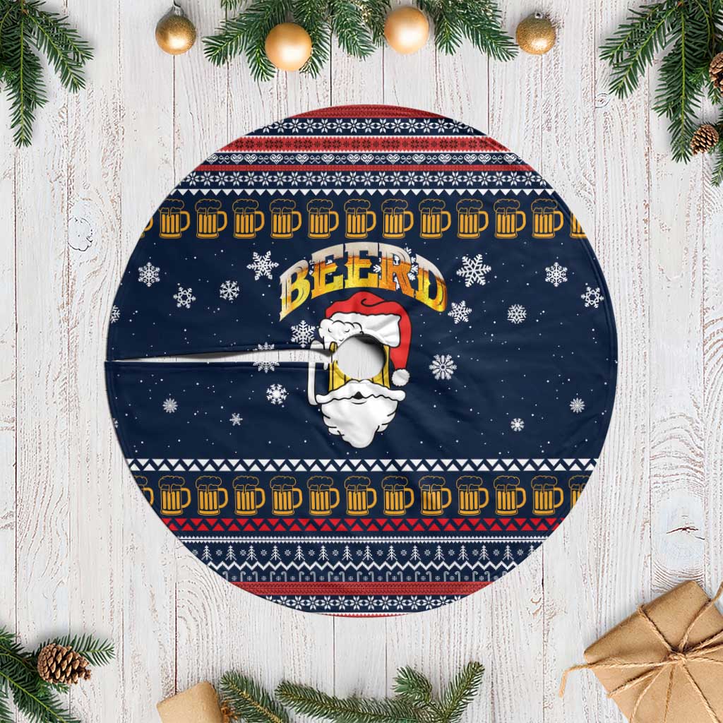 Santa Beerd Christmas Tree Skirt Xmas Holiday Patterns - Wonder Print Shop