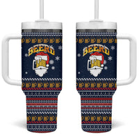 Santa Beerd Christmas Tumbler With Handle Xmas Holiday Patterns - Wonder Print Shop