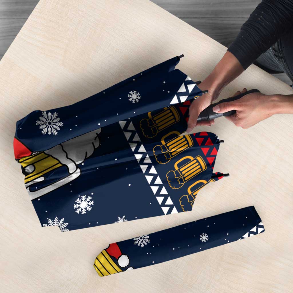Santa Beerd Christmas Umbrella Xmas Holiday Patterns - Wonder Print Shop