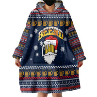 Santa Beerd Christmas Wearable Blanket Hoodie Xmas Holiday Patterns - Wonder Print Shop