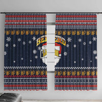 Santa Beerd Christmas Window Curtain Xmas Holiday Patterns - Wonder Print Shop