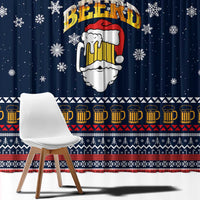 Santa Beerd Christmas Window Curtain Xmas Holiday Patterns - Wonder Print Shop