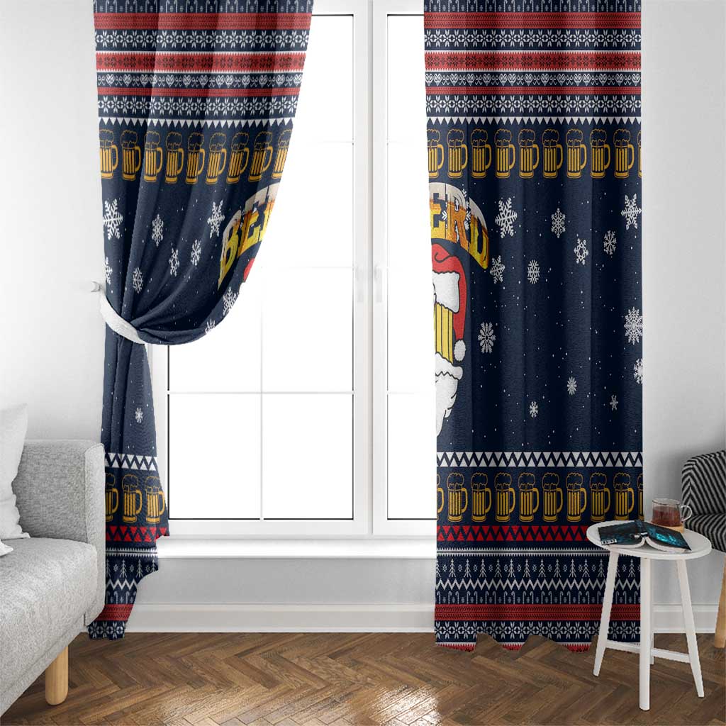 Santa Beerd Christmas Window Curtain Xmas Holiday Patterns - Wonder Print Shop