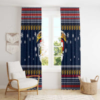 Santa Beerd Christmas Window Curtain Xmas Holiday Patterns - Wonder Print Shop