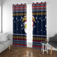Santa Beerd Christmas Window Curtain Xmas Holiday Patterns - Wonder Print Shop