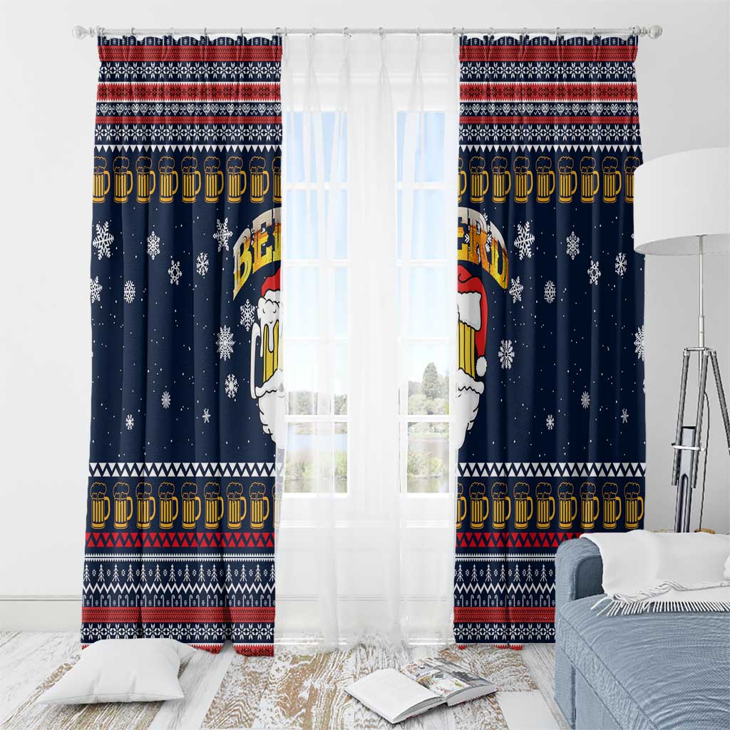 Santa Beerd Christmas Window Curtain Xmas Holiday Patterns - Wonder Print Shop
