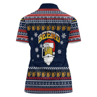 Santa Beerd Christmas Women Polo Shirt Xmas Holiday Patterns - Wonder Print Shop