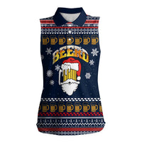 Santa Beerd Christmas Women Sleeveless Polo Shirt Xmas Holiday Patterns - Wonder Print Shop