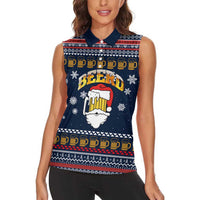 Santa Beerd Christmas Women Sleeveless Polo Shirt Xmas Holiday Patterns - Wonder Print Shop