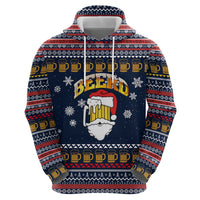 Santa Beerd Christmas Zip Hoodie Xmas Holiday Patterns - Wonder Print Shop