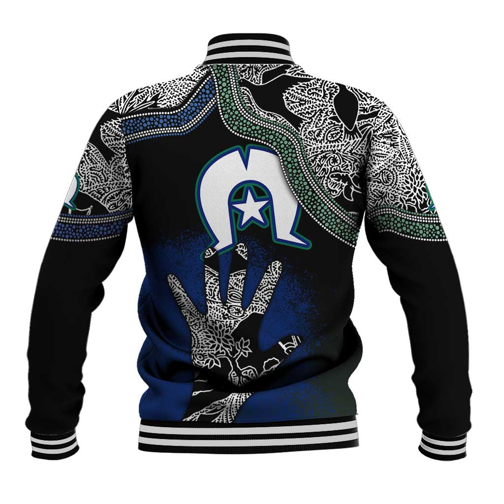 Black And White Aboriginal - Torres Strait Islanders Flag Baseball Jacket - Wonder Print Shop