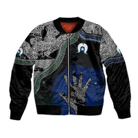 Black And White Aboriginal - Torres Strait Islanders Flag Bomber Jacket - Wonder Print Shop