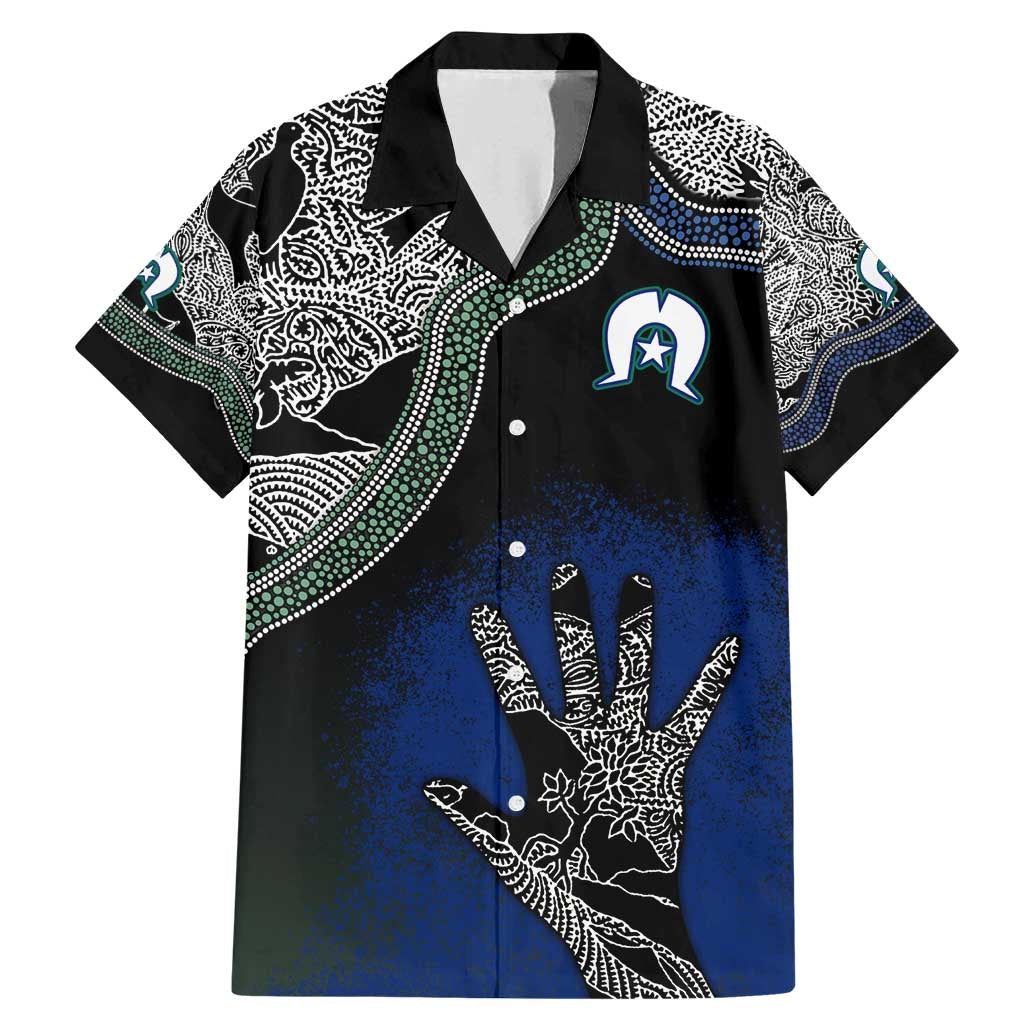 Black And White Aboriginal - Torres Strait Islanders Flag Family Matching Mermaid Dress and Hawaiian Shirt - Wonder Print Shop