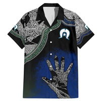 Black And White Aboriginal - Torres Strait Islanders Flag Family Matching Mermaid Dress and Hawaiian Shirt - Wonder Print Shop