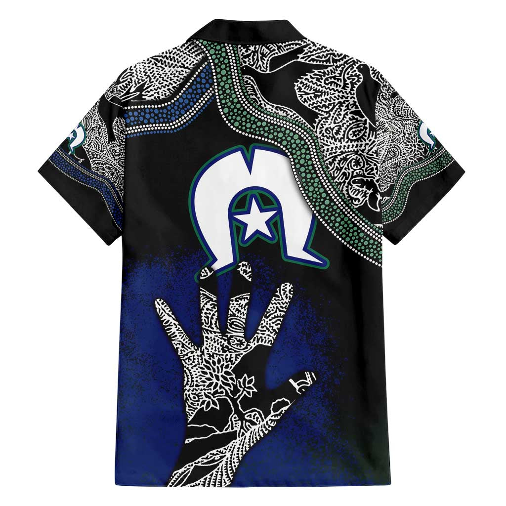 Black And White Aboriginal - Torres Strait Islanders Flag Family Matching Short Sleeve Bodycon Dress and Hawaiian Shirt - Wonder Print Shop