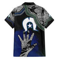 Black And White Aboriginal - Torres Strait Islanders Flag Family Matching Short Sleeve Bodycon Dress and Hawaiian Shirt - Wonder Print Shop