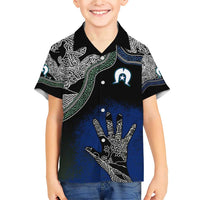 Black And White Aboriginal - Torres Strait Islanders Flag Family Matching Short Sleeve Bodycon Dress and Hawaiian Shirt - Wonder Print Shop
