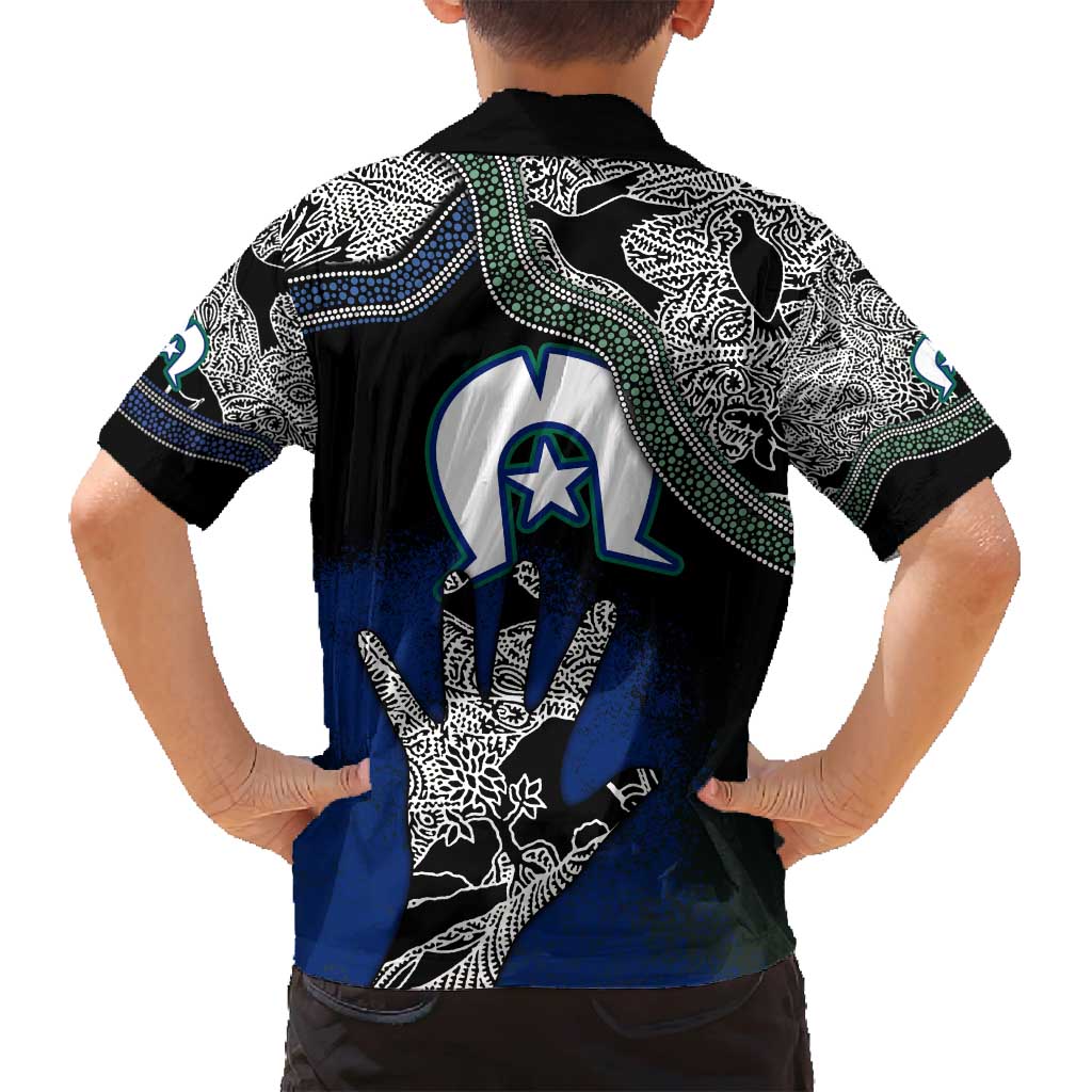 Black And White Aboriginal - Torres Strait Islanders Flag Family Matching Summer Maxi Dress and Hawaiian Shirt - Wonder Print Shop