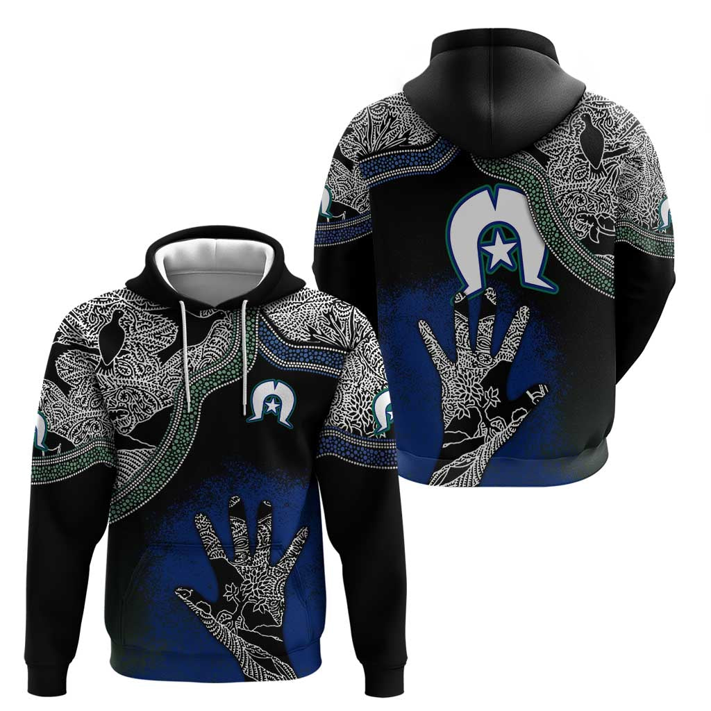Black And White Aboriginal - Torres Strait Islanders Flag Hoodie - Wonder Print Shop