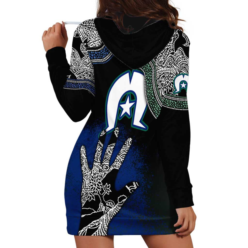 Black And White Aboriginal - Torres Strait Islanders Flag Hoodie Dress - Wonder Print Shop