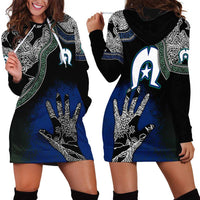 Black And White Aboriginal - Torres Strait Islanders Flag Hoodie Dress - Wonder Print Shop