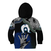 Black And White Aboriginal - Torres Strait Islanders Flag Kid Hoodie - Wonder Print Shop