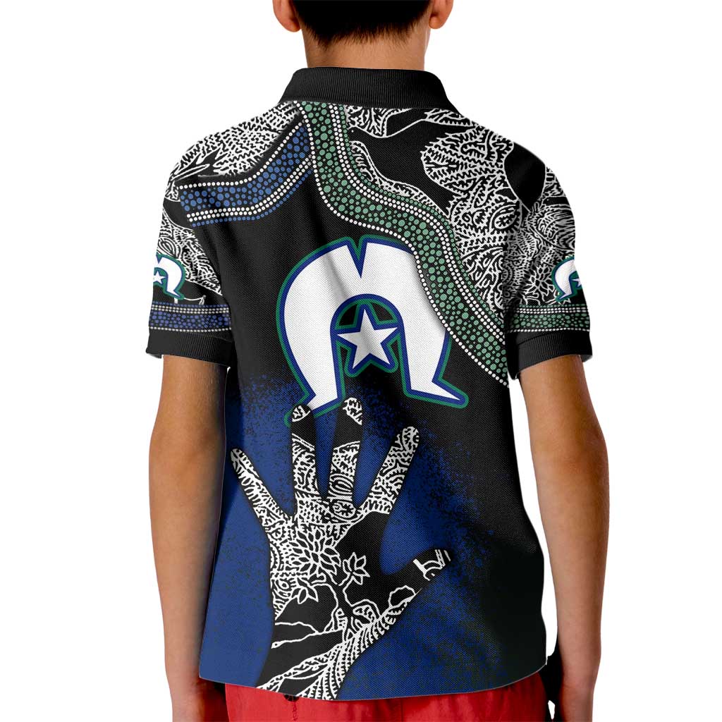 Black And White Aboriginal - Torres Strait Islanders Flag Kid Polo Shirt - Wonder Print Shop