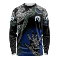 Black And White Aboriginal - Torres Strait Islanders Flag Long Sleeve Shirt - Wonder Print Shop