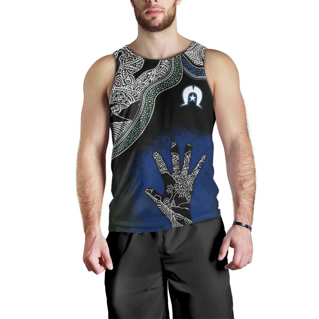 Black And White Aboriginal - Torres Strait Islanders Flag Men Tank Top - Wonder Print Shop