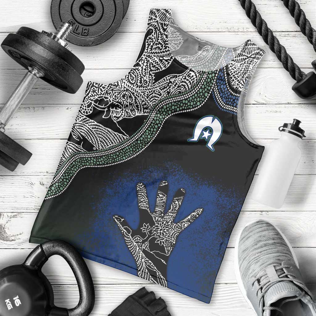 Black And White Aboriginal - Torres Strait Islanders Flag Men Tank Top - Wonder Print Shop