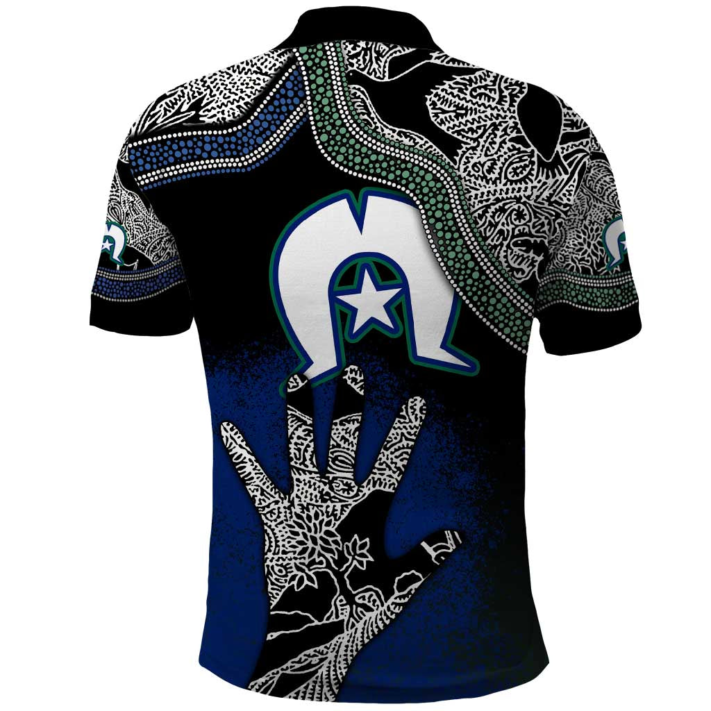 Black And White Aboriginal - Torres Strait Islanders Flag Polo Shirt - Wonder Print Shop