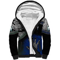 Black And White Aboriginal - Torres Strait Islanders Flag Sherpa Hoodie - Wonder Print Shop
