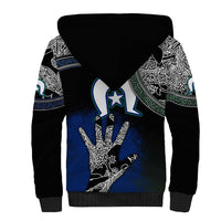 Black And White Aboriginal - Torres Strait Islanders Flag Sherpa Hoodie - Wonder Print Shop