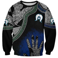 Black And White Aboriginal - Torres Strait Islanders Flag Sweatshirt - Wonder Print Shop