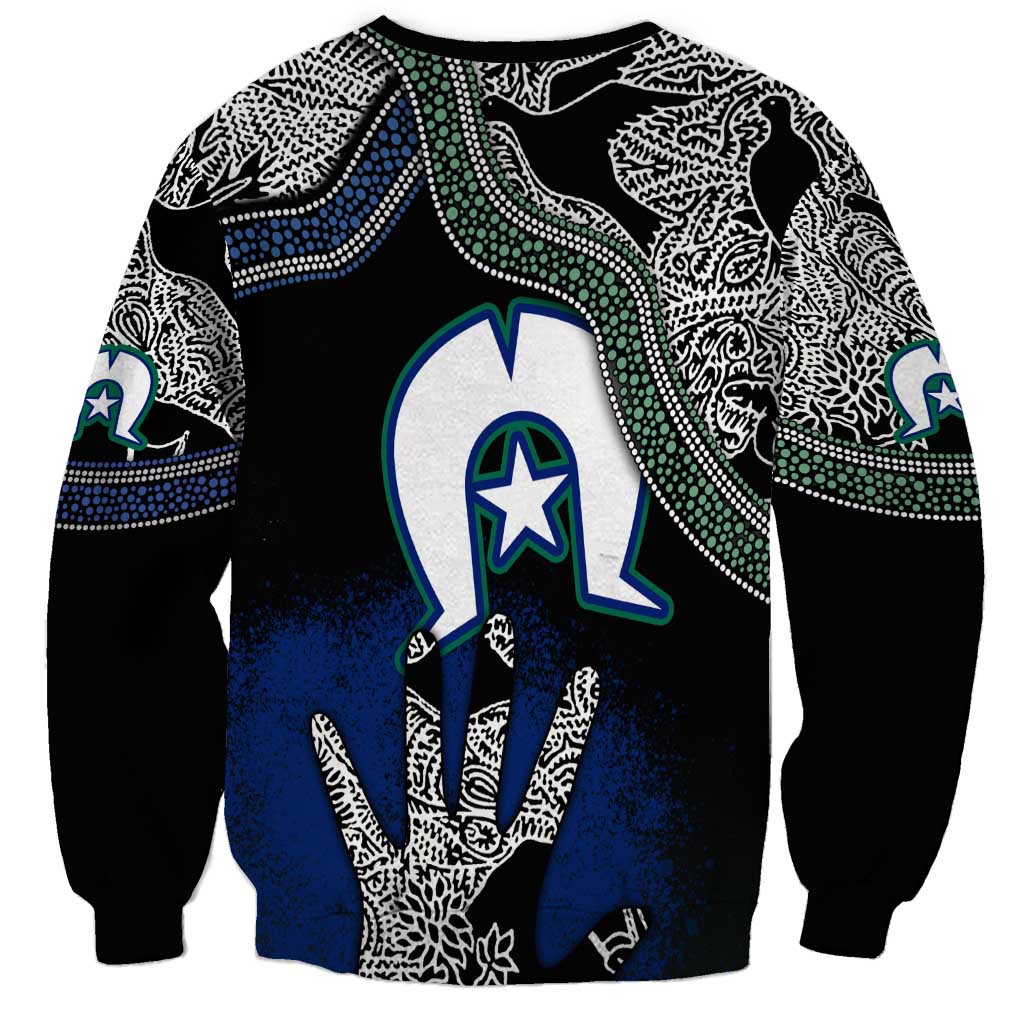 Black And White Aboriginal - Torres Strait Islanders Flag Sweatshirt - Wonder Print Shop
