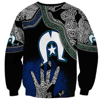 Black And White Aboriginal - Torres Strait Islanders Flag Sweatshirt - Wonder Print Shop
