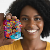 Ida B. Wells AirPods Case with Colorful Patchwork Pattern Design Confident Portrait Civil Rights and Journalism Tribute - Wonder Print Shop