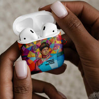 Ida B. Wells AirPods Case with Colorful Patchwork Pattern Design Confident Portrait Civil Rights and Journalism Tribute - Wonder Print Shop