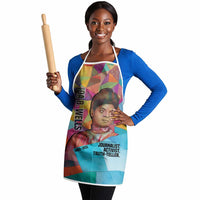 Ida B. Wells Apron with Colorful Patchwork Pattern Design Confident Portrait Civil Rights and Journalism Tribute - Wonder Print Shop