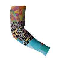 Ida B. Wells Arm Sleeves with Colorful Patchwork Pattern Design Confident Portrait Civil Rights and Journalism Tribute - Wonder Print Shop