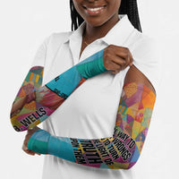 Ida B. Wells Arm Sleeves with Colorful Patchwork Pattern Design Confident Portrait Civil Rights and Journalism Tribute - Wonder Print Shop